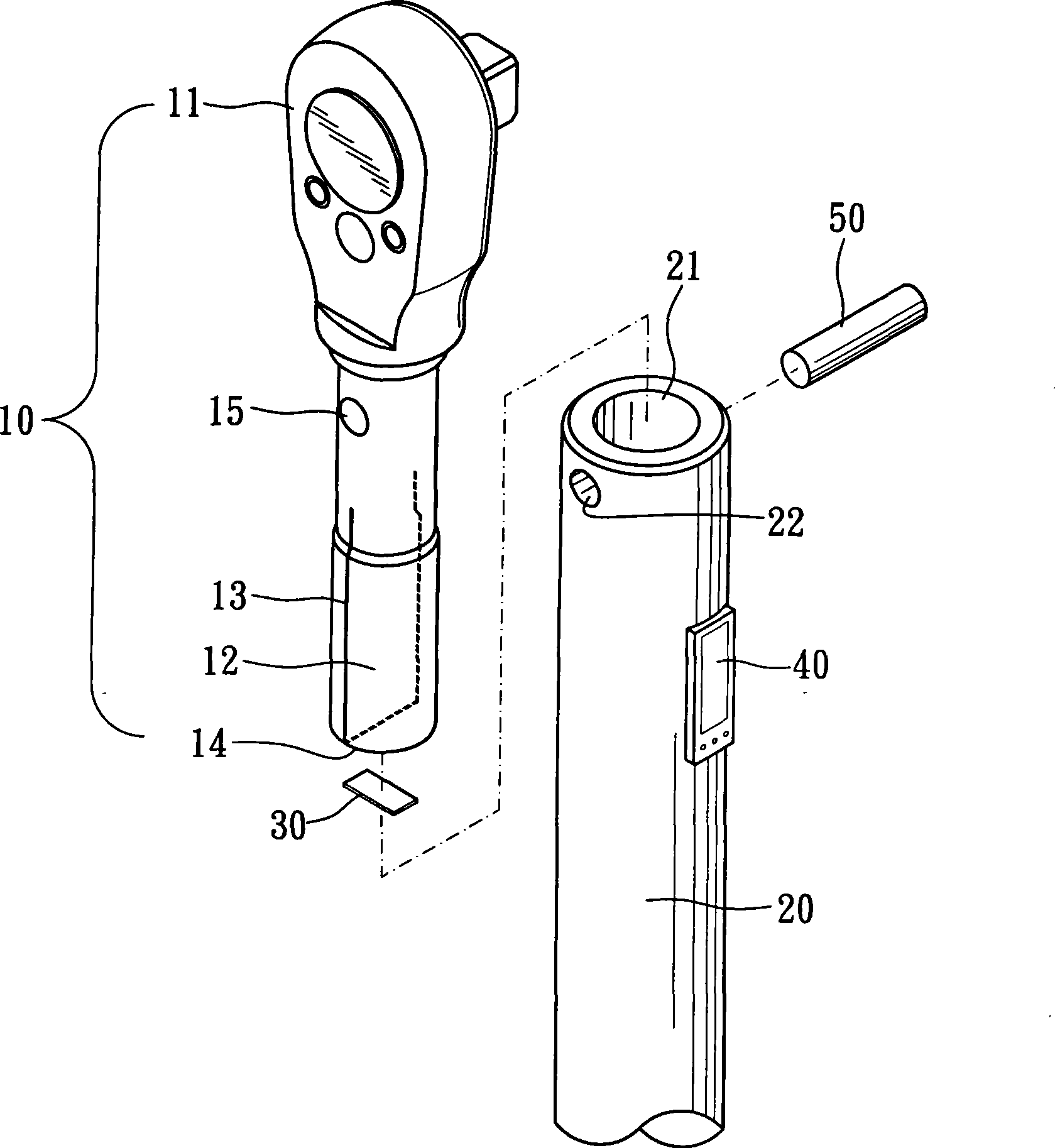 Electric torsion wrench measurement structure