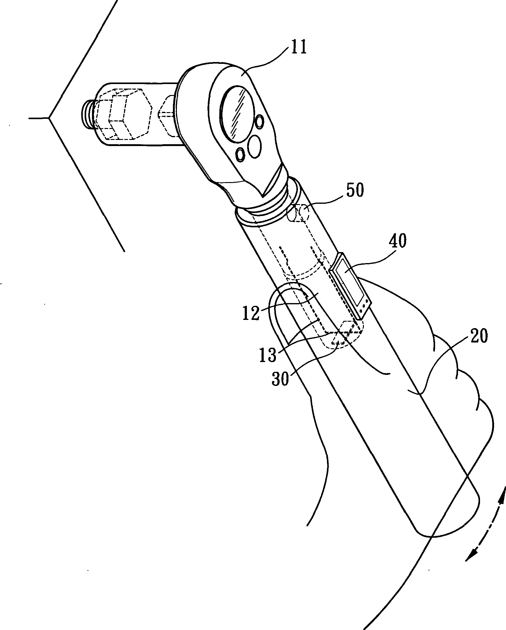 Electric torsion wrench measurement structure