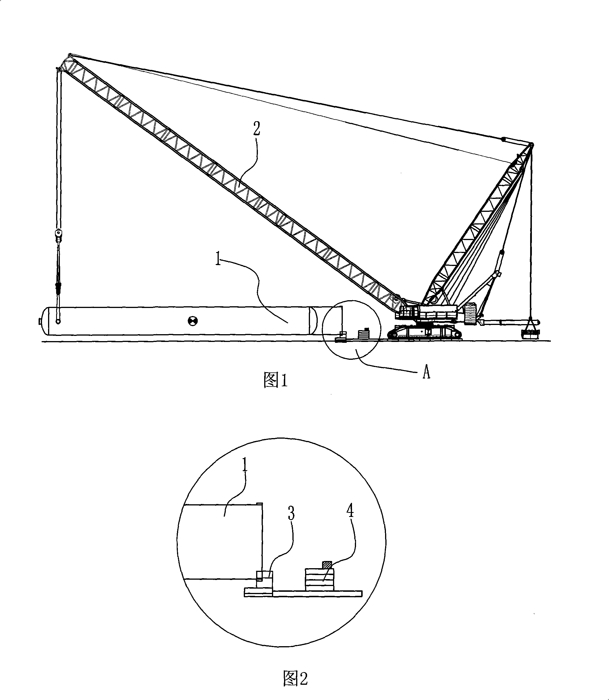 Turning hoisting method for vertical type apparatus