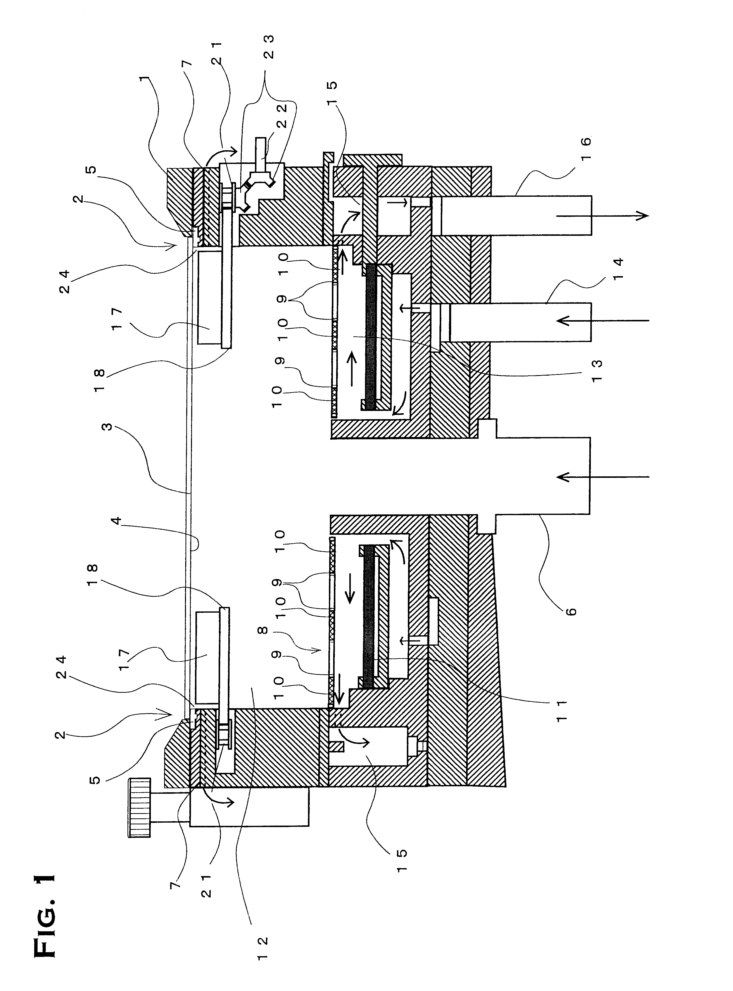 Cup shaped plating apparatus with a disc shaped stirring device having an opening in the center thereof