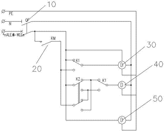 Fire emergency lighting control circuit