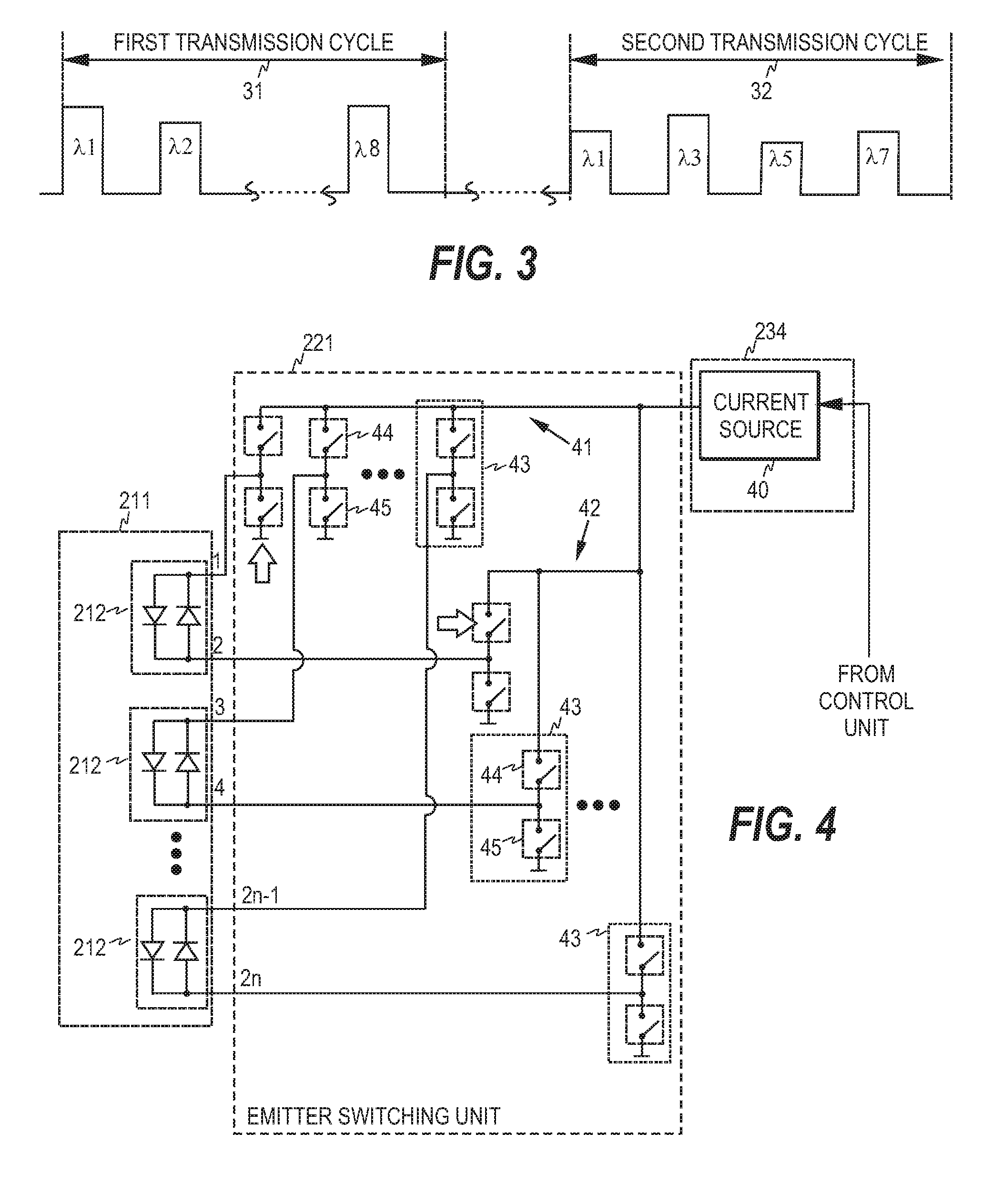 Multiple wavelength physiological measuring apparatus, sensor and interface unit for determination of blood parameters