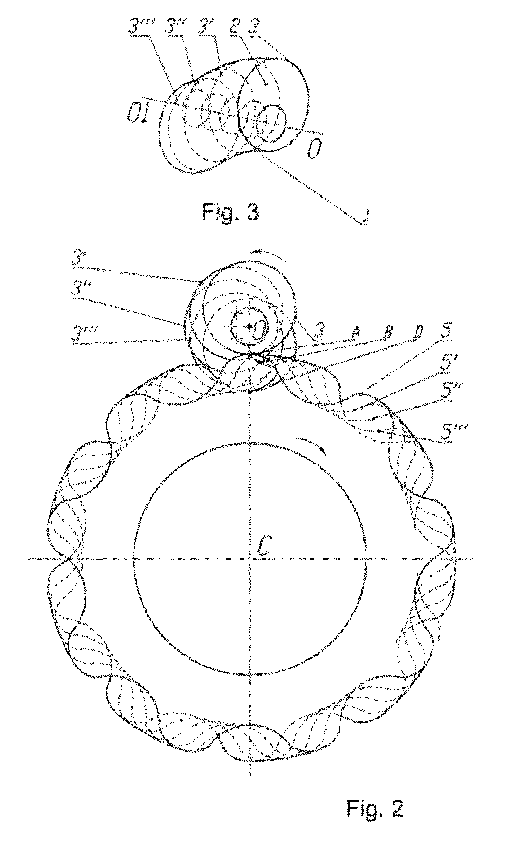 Toothed wheel gearing (variants) and a planetary toothed mechanism based thereon (variants)