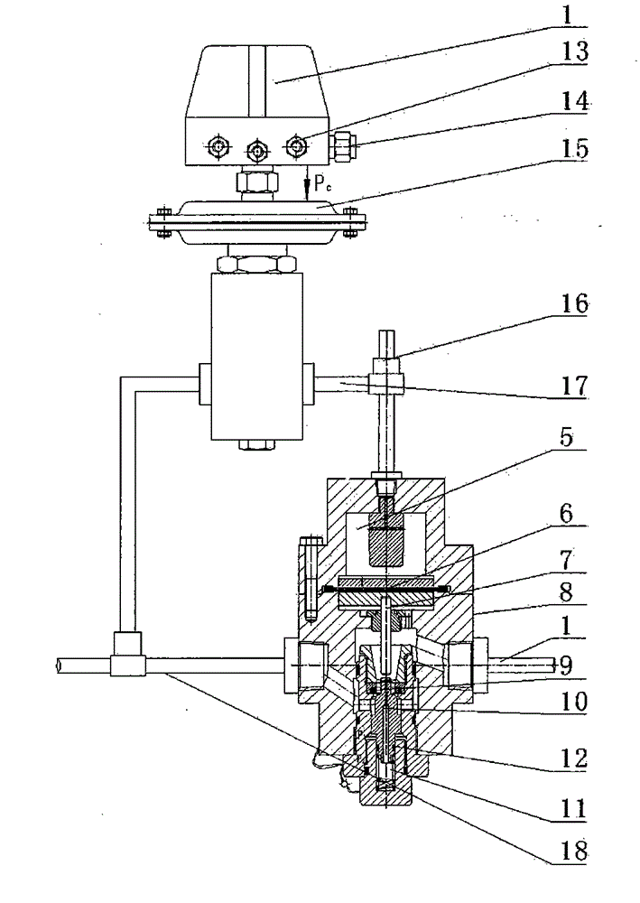 Electronic control pilot-operated type high-precision large-flow regulating valve