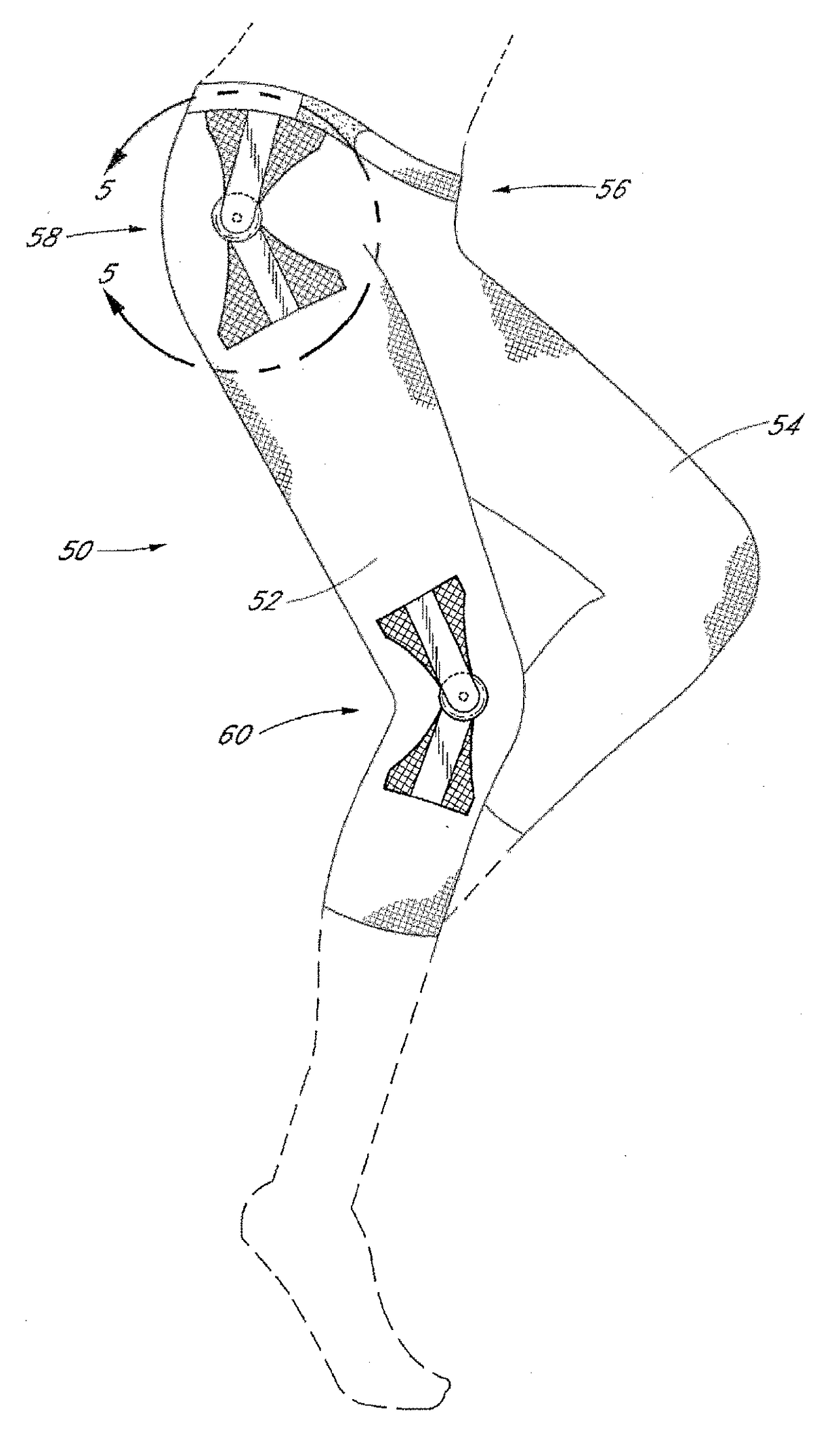 Wearable resistance device with power monitoring