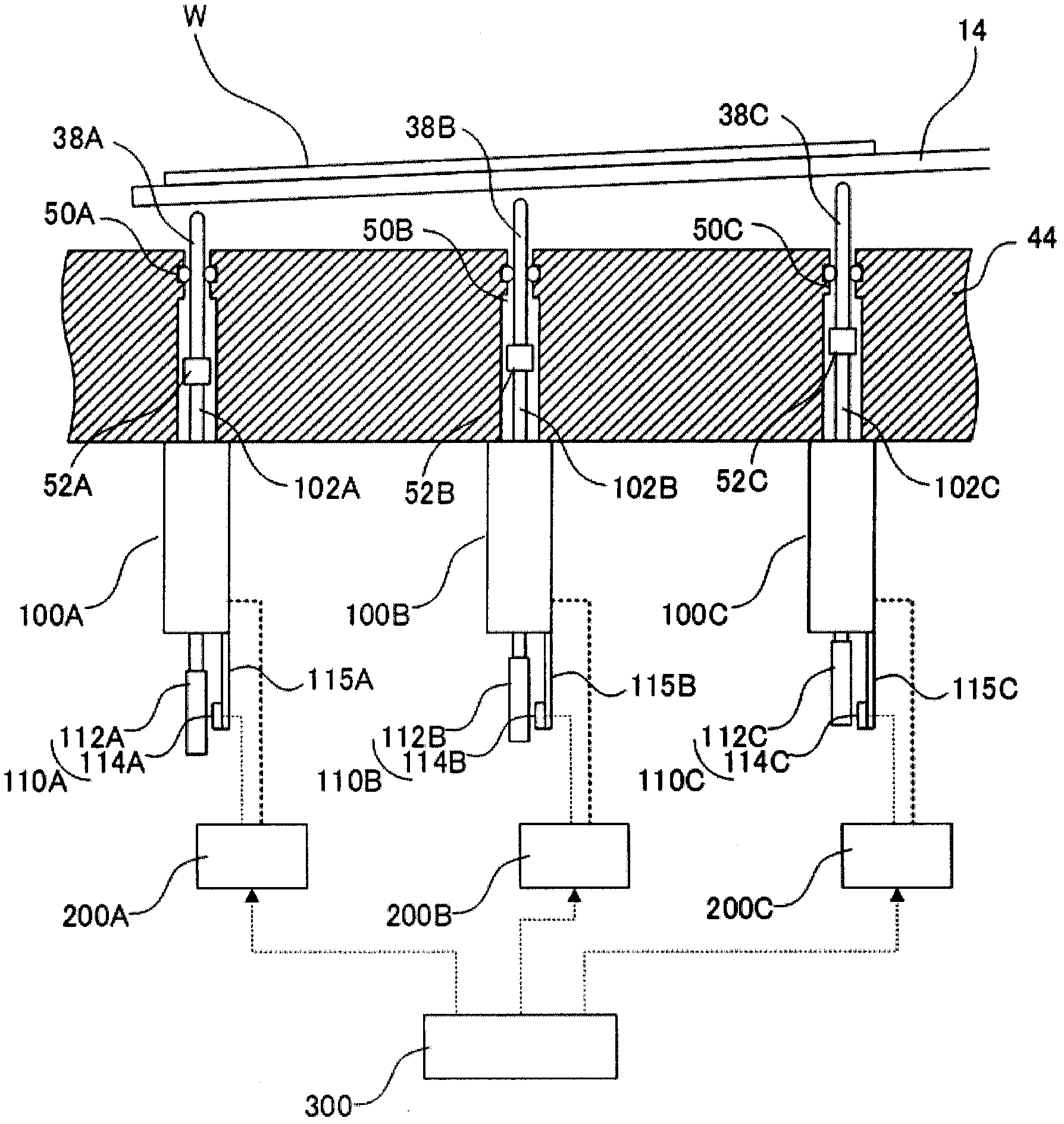 Processing-object-supporting mechanism, supporting method, and conveying system including the mechanism