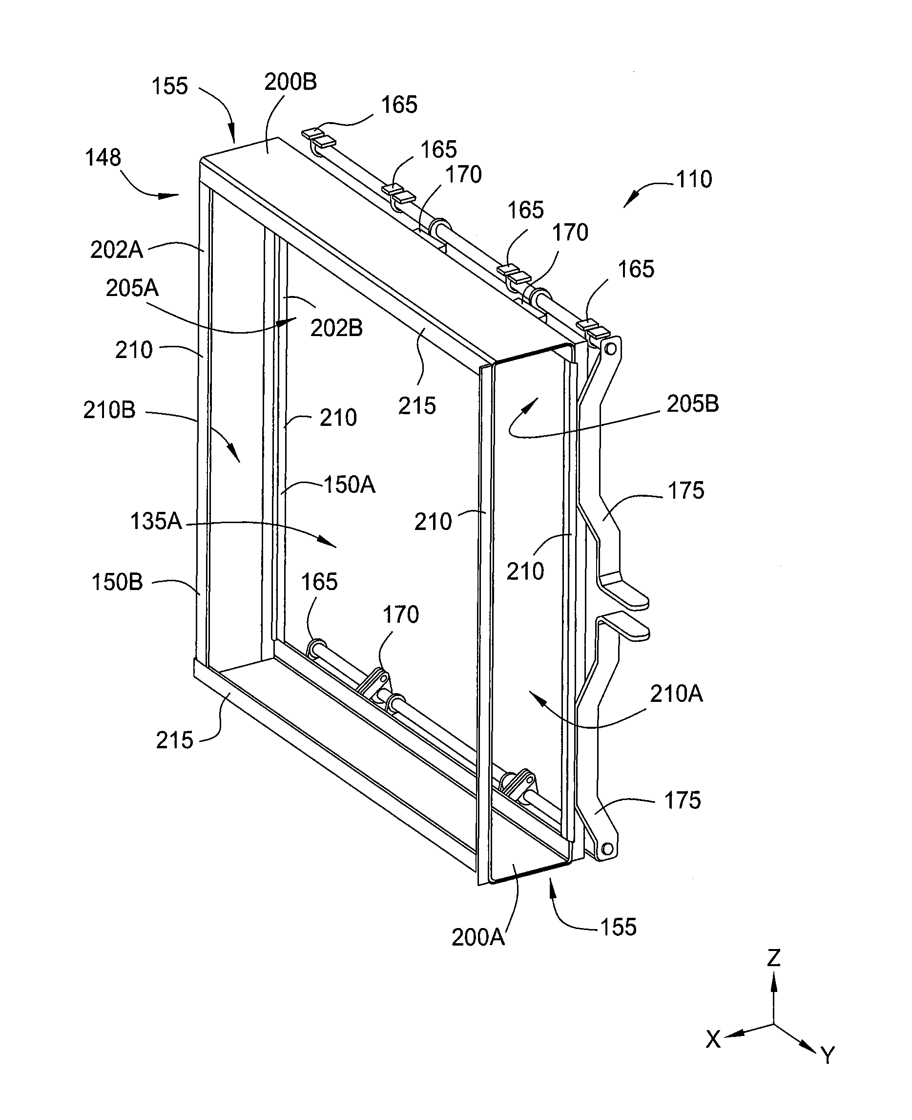 Filter holding frame with adjustable clamping mechanism and slot for pre-filter