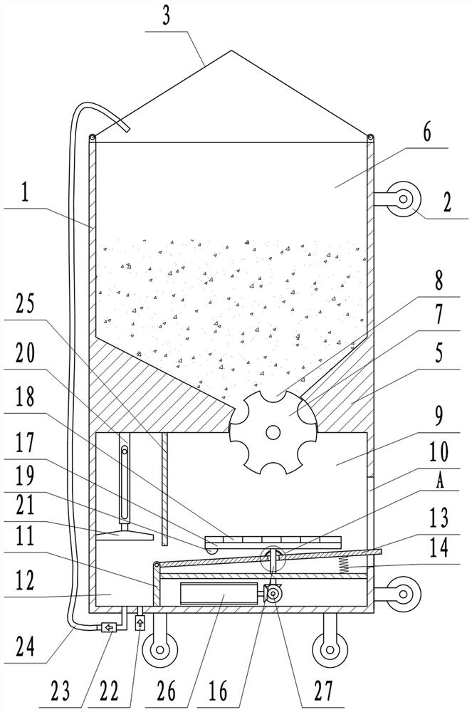 A construction wall slurry throwing device