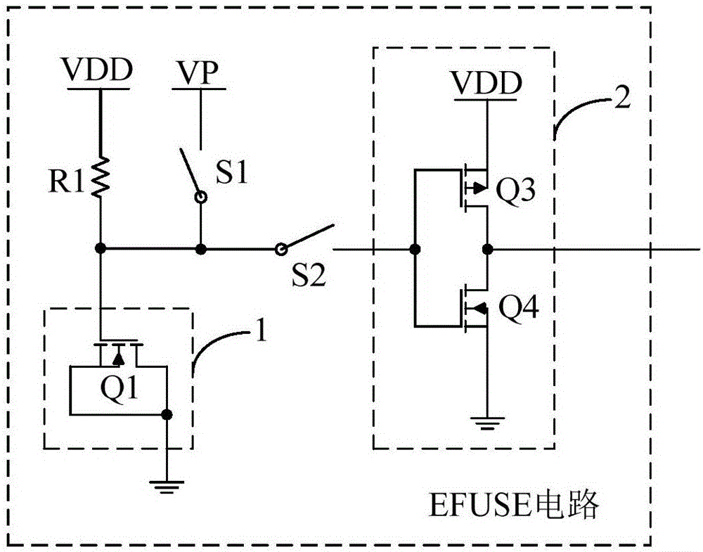 EFUSE (electrically programmable fuse) circuit and programmable storing device