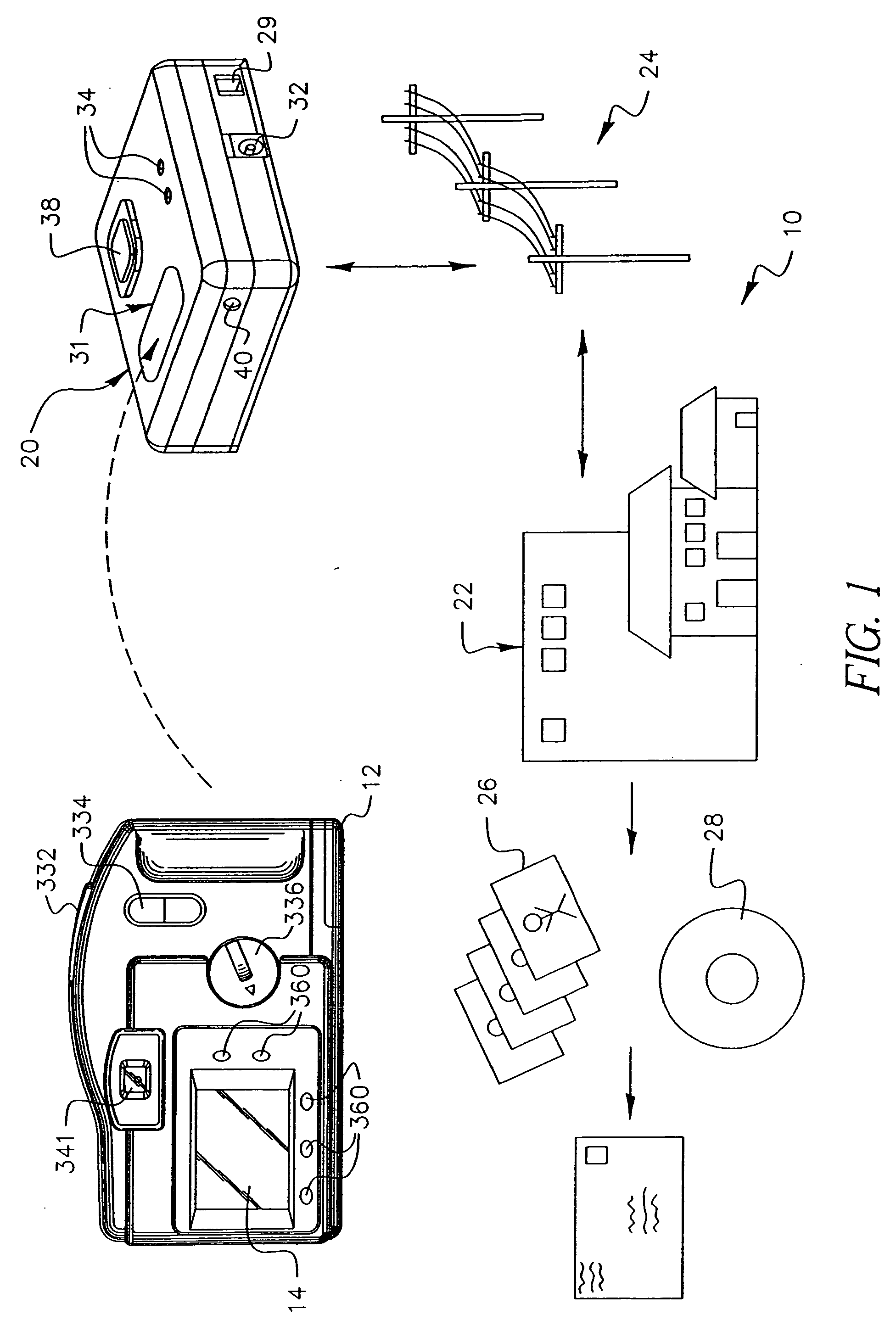 System and camera for transferring digital images to a service provider