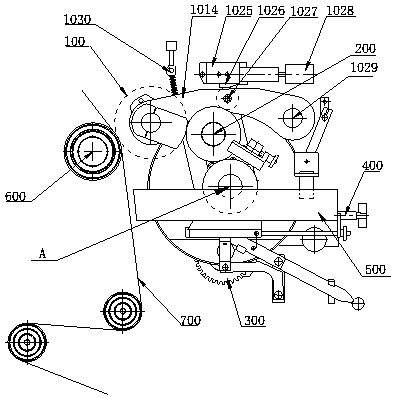 Paper bag machine handle pasting glue coating device