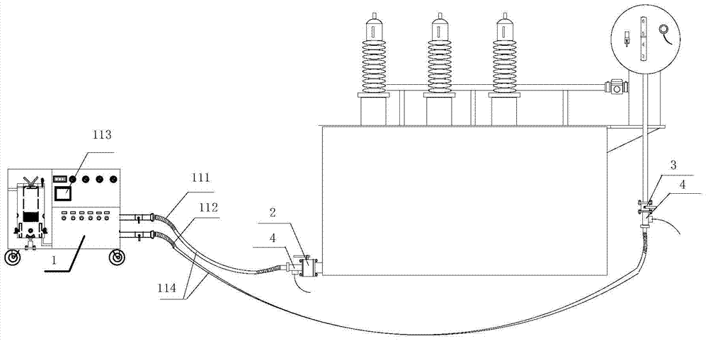Electrified replenishing device for transformer oil additive
