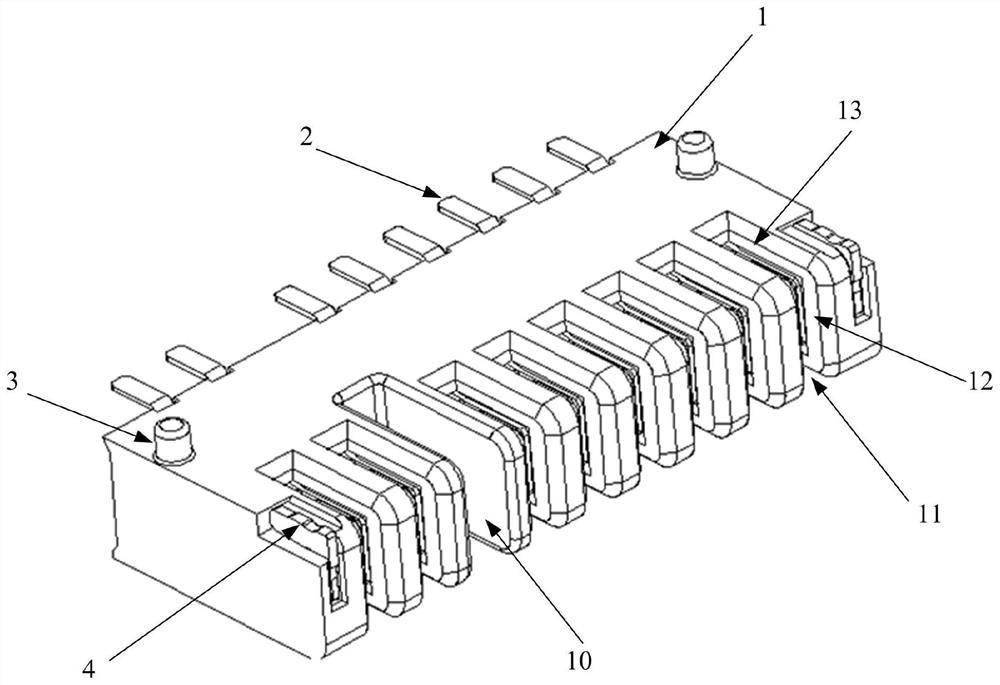 Female head plastic part, female head, multi-direction plug connector and electrical module