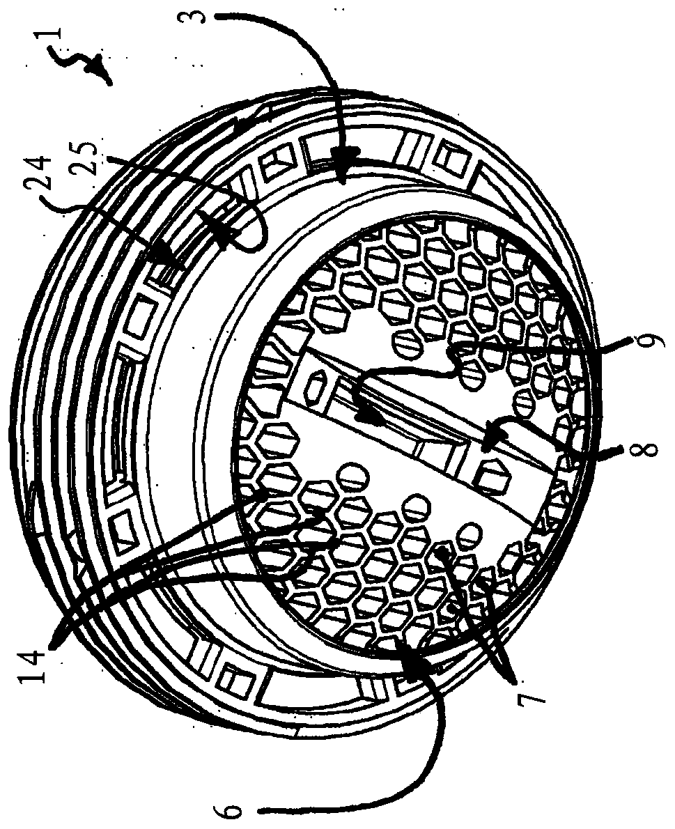 Jet regulator with slit-like recess as tool interface