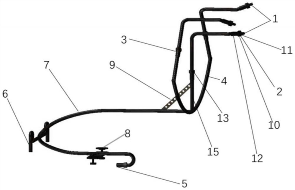 Aero-engine on-wing washing frame capable of being adjusted and fixed