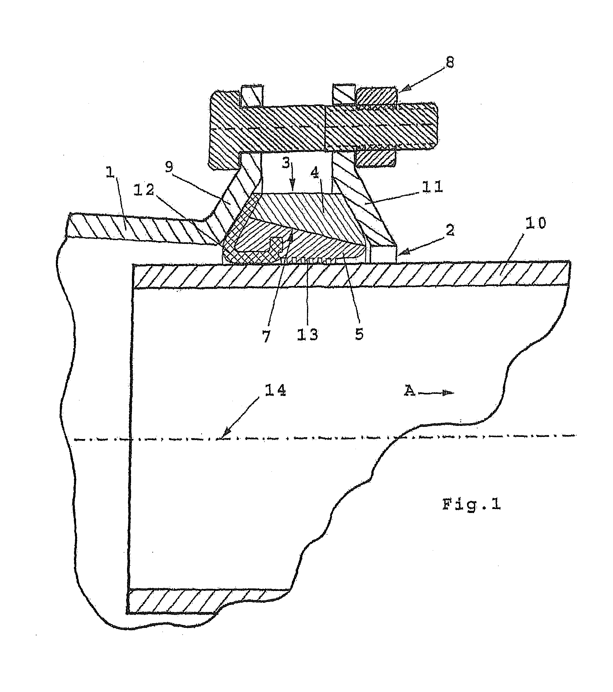 Coupling device for a tube