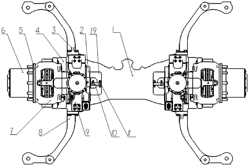 Gear support structure, wheel side motor drive system and wheel side motor drive axle