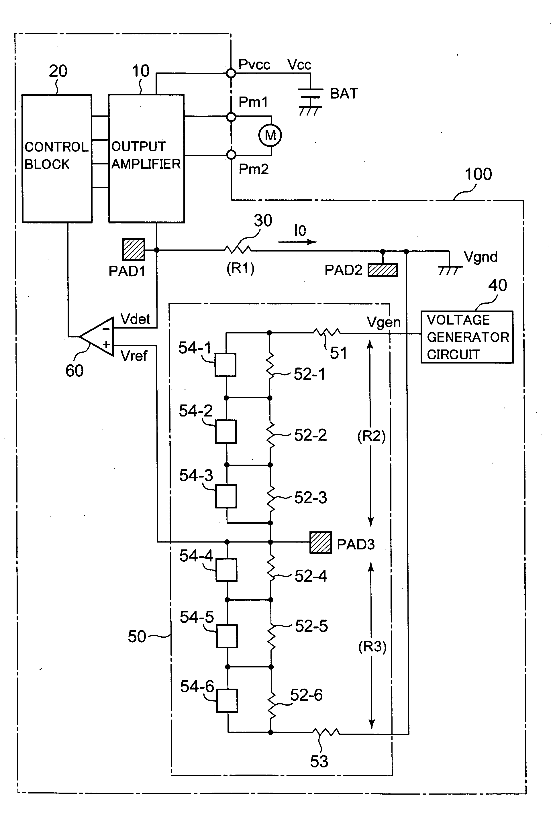 Load-driving semiconductor device that detects current flowing through load by resistor