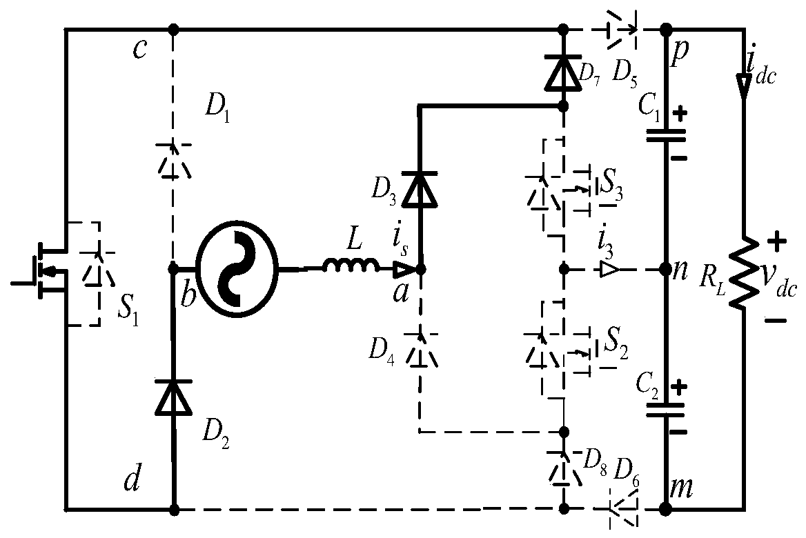 Current path reconstruction type single-phase five-level rectifier
