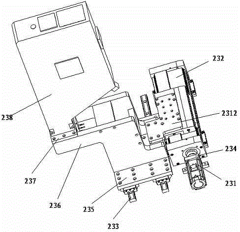 Material pressing device of pressing fit mechanism of fully-automatic electric material pressing fit machine