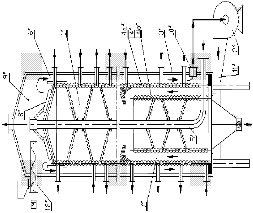 Process method for rapidly drying grains through countercurrent gas flow