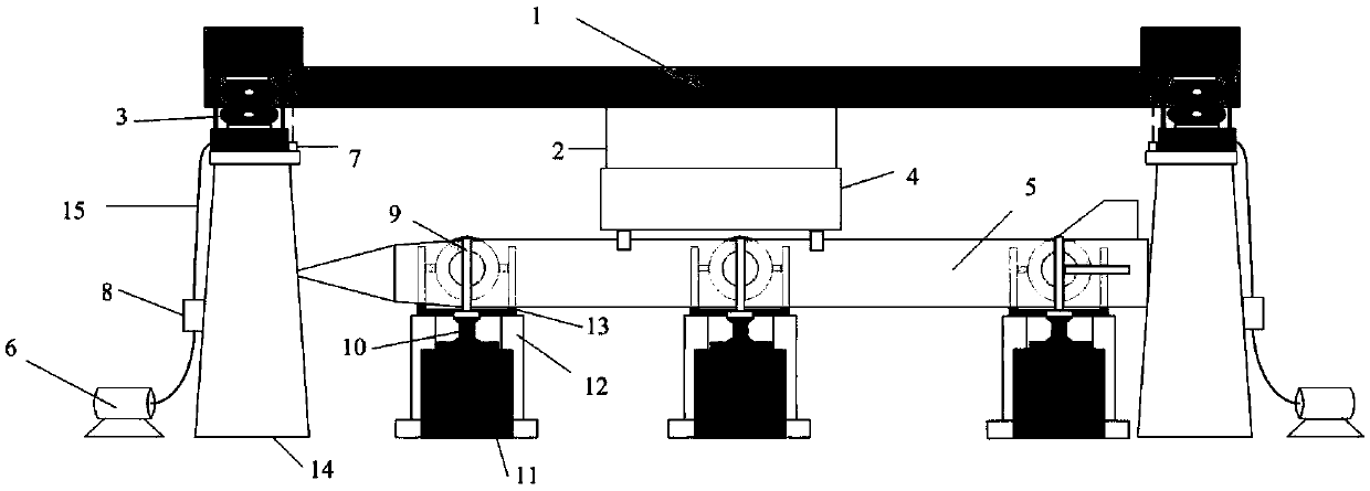 A large-scale missile on-hook vibration test equipment and method