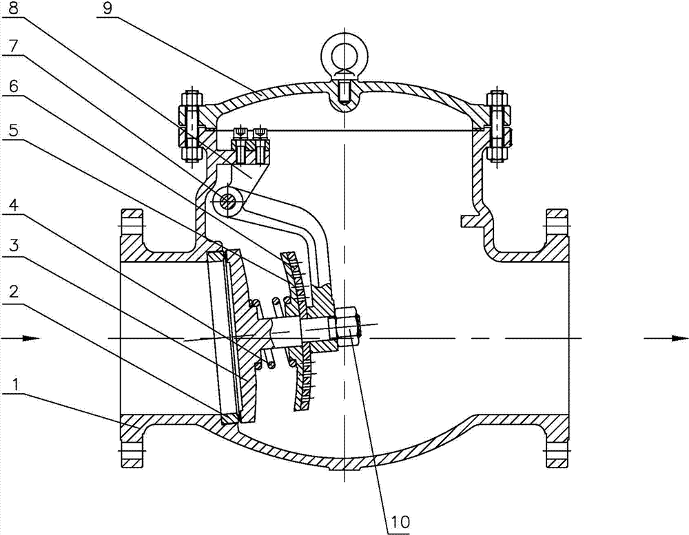 Slow-closed rotary-opened type check valve capable of preventing water hammer