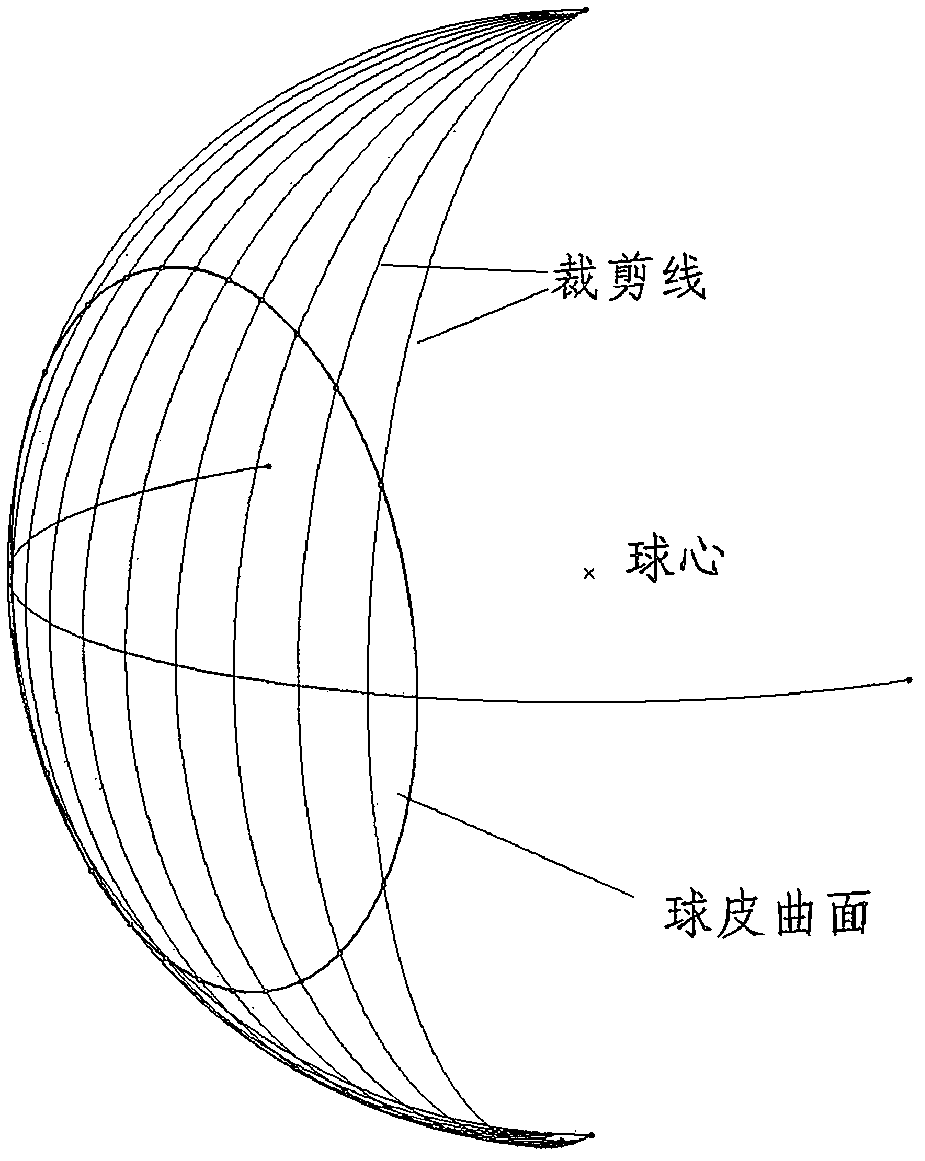 Spherical surface frame of airplane body and method for manufacturing spherical surface frame