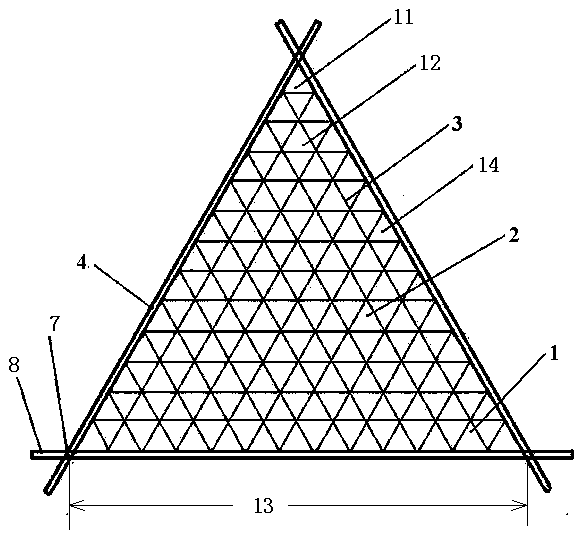 A kind of double fork net frame used for building dams or intercepting and blocking