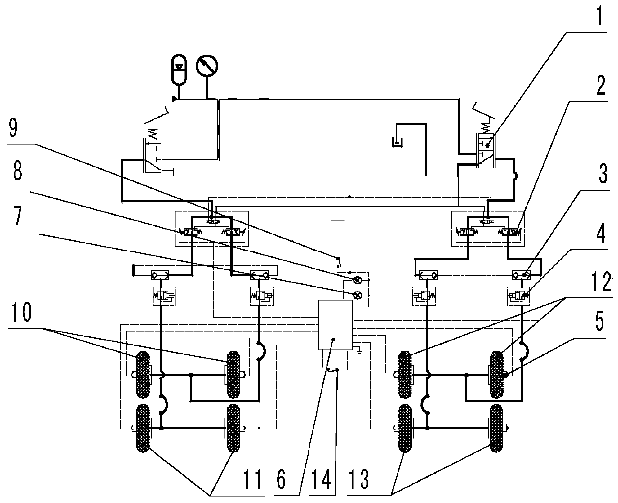 A multi-wheel system braking system and its control method