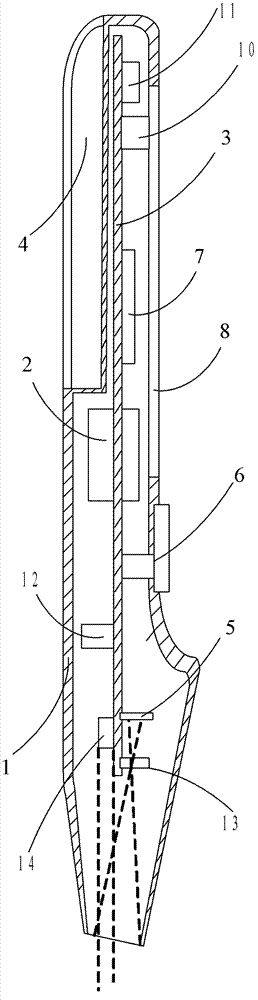 Scanning and recognizing device and method based on triaxial accelerometer