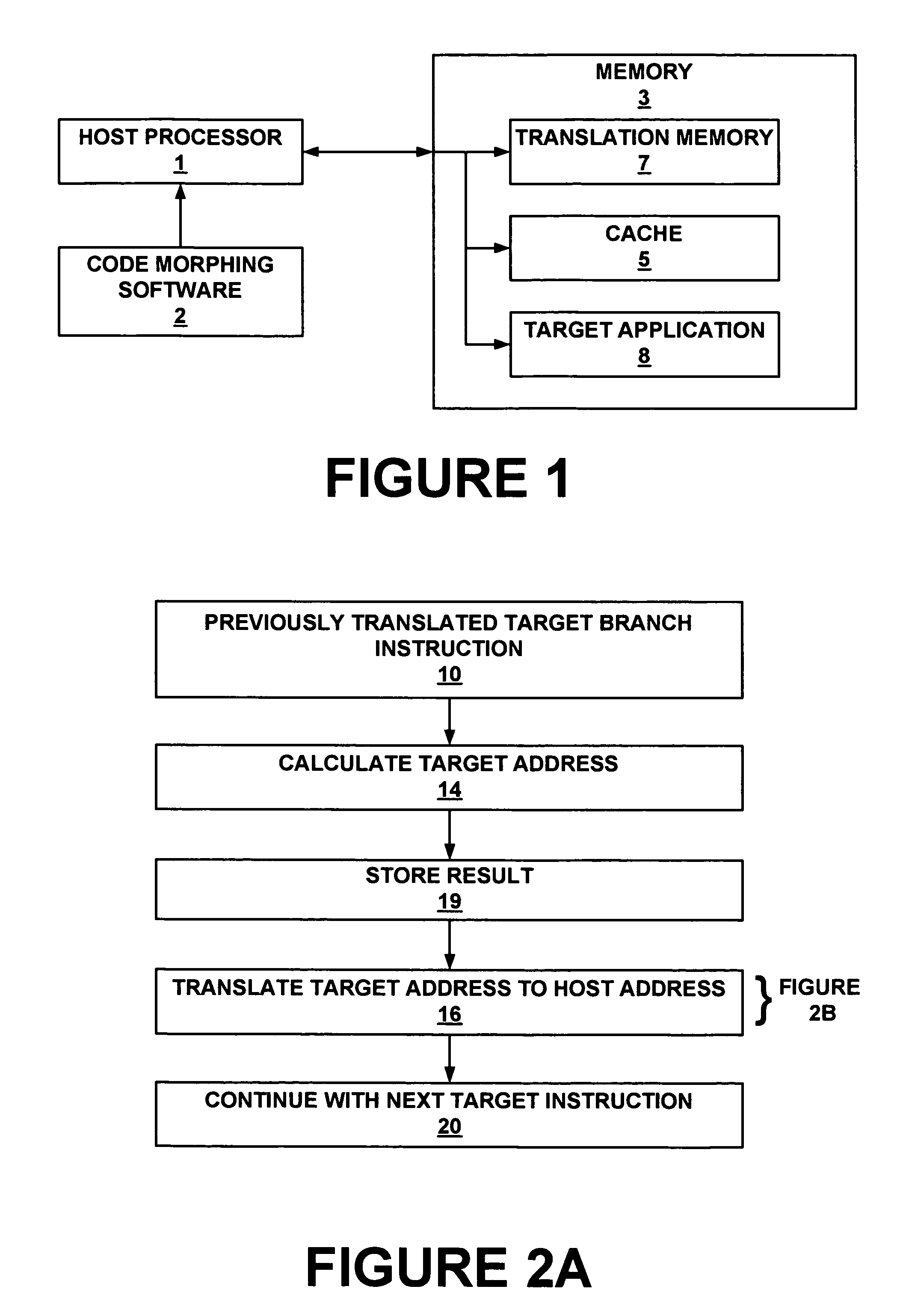 Method and system for storing and retrieving a translation of target program instruction from a host processor using fast look-up of indirect branch destination in a dynamic translation system