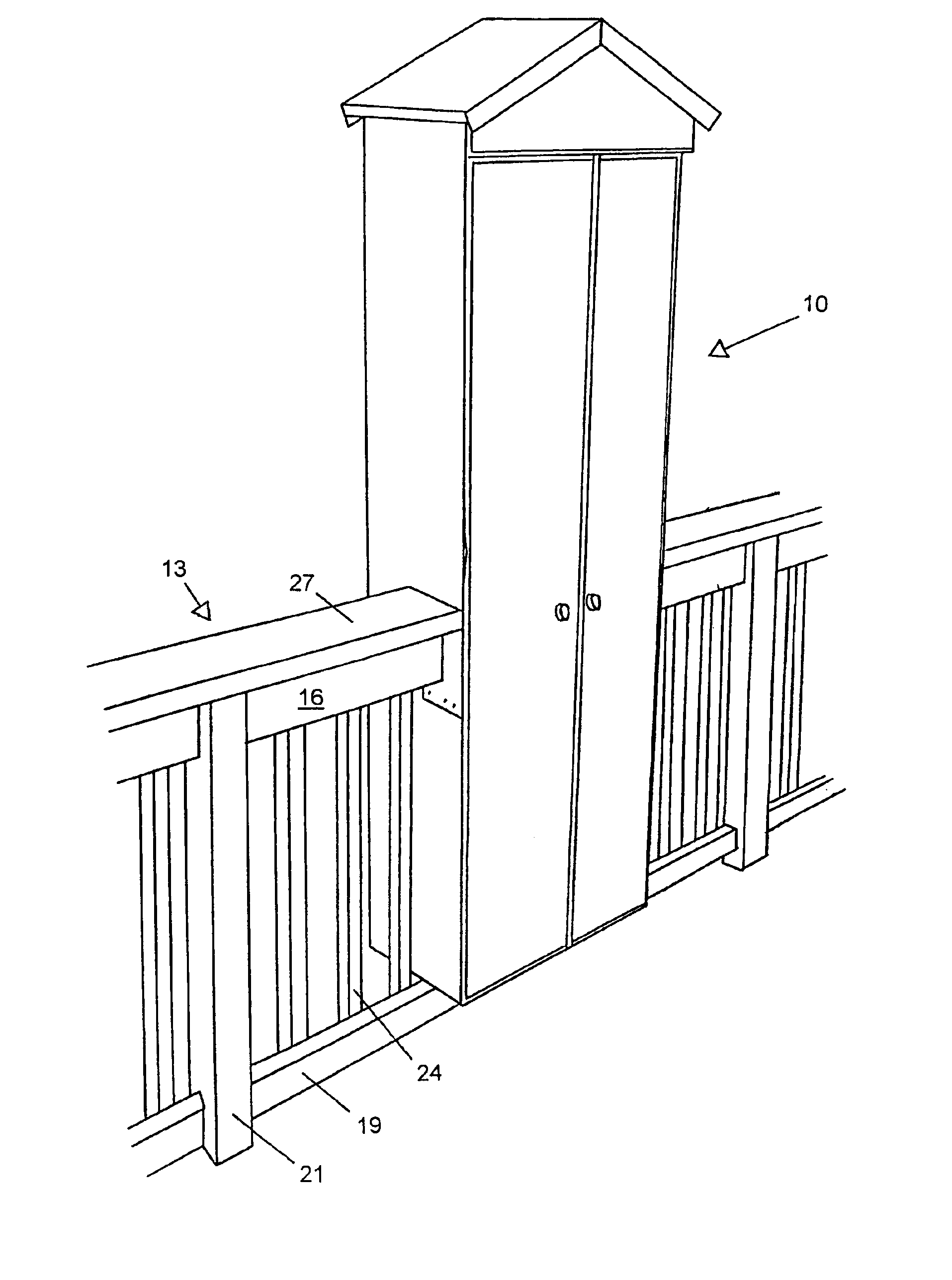 Storage attachment for deck railing