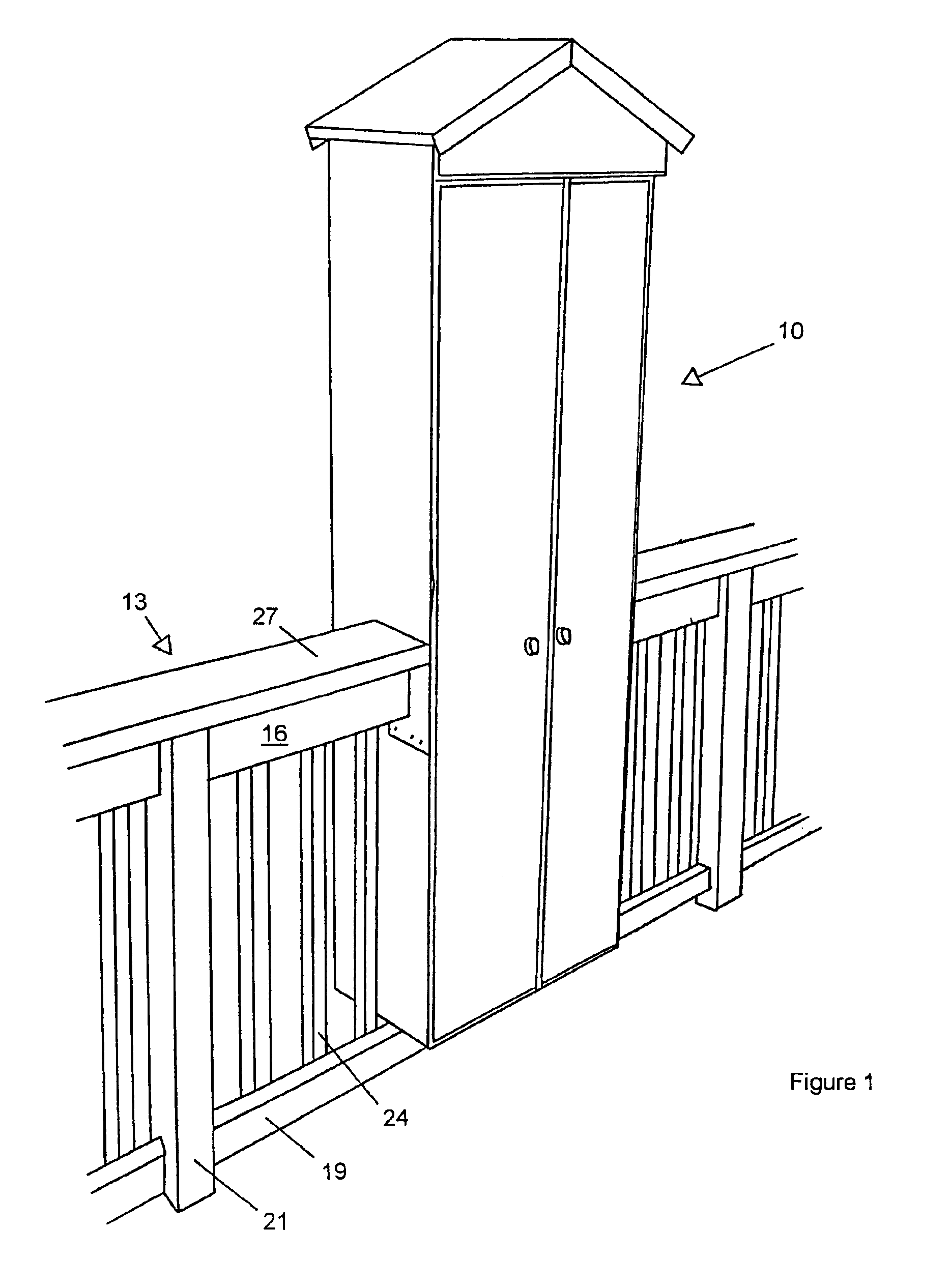 Storage attachment for deck railing