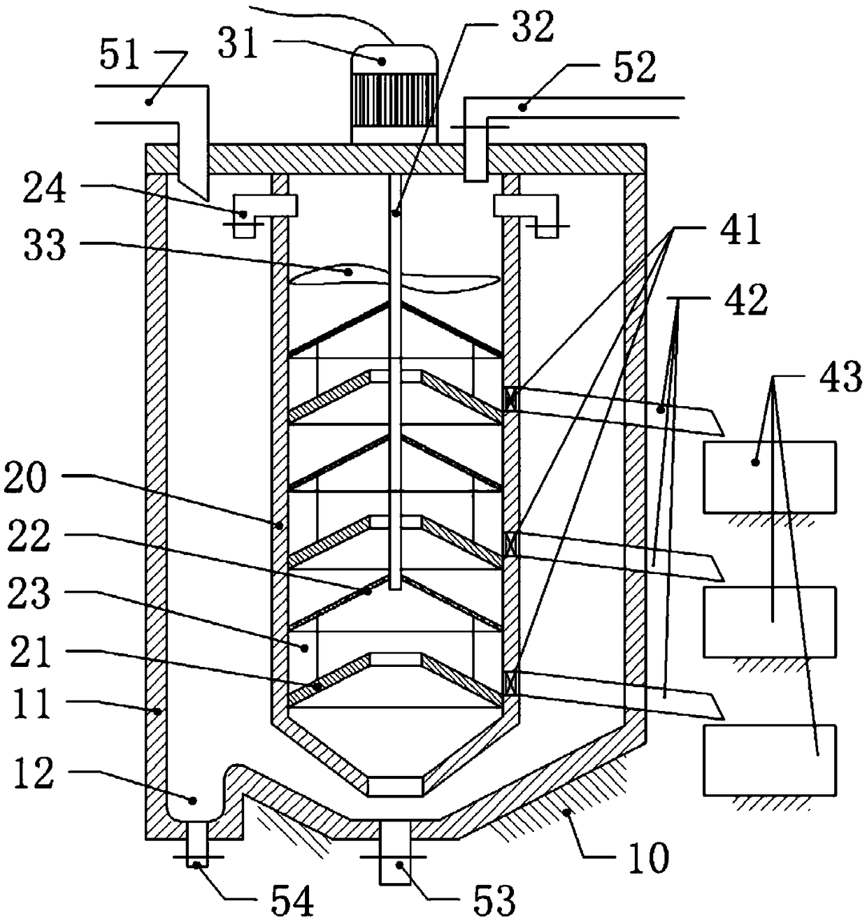 Water-sediment multistage filtration and separation device