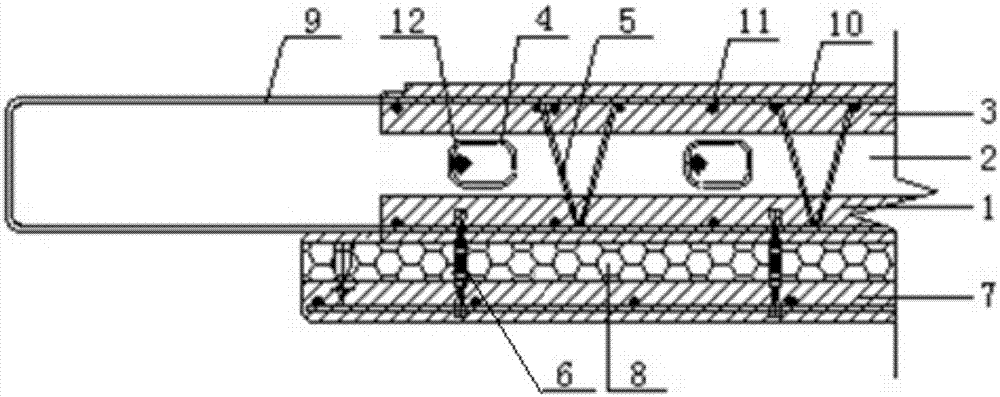 Laminated wall body structure and manufacturing method thereof