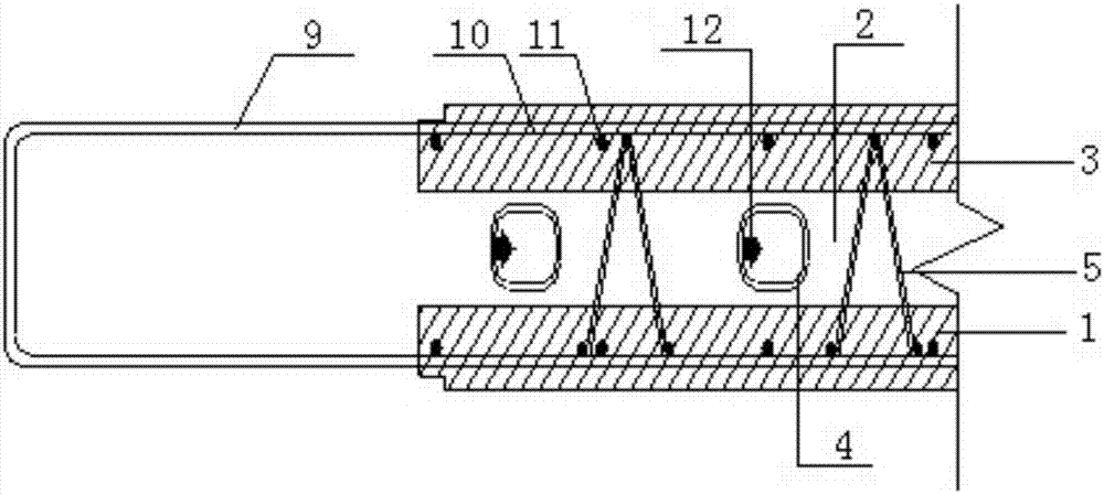 Laminated wall body structure and manufacturing method thereof