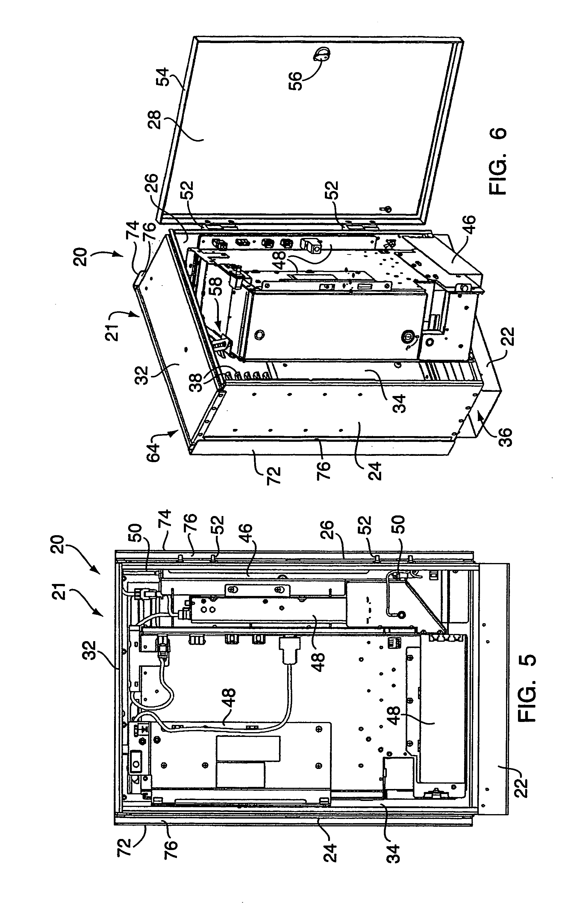 Low-profile articulated electronics enclosure with improved air coolant system