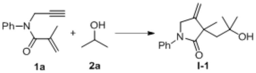 Free radical cyclization reaction method based on 1,6-enynes and alcohols