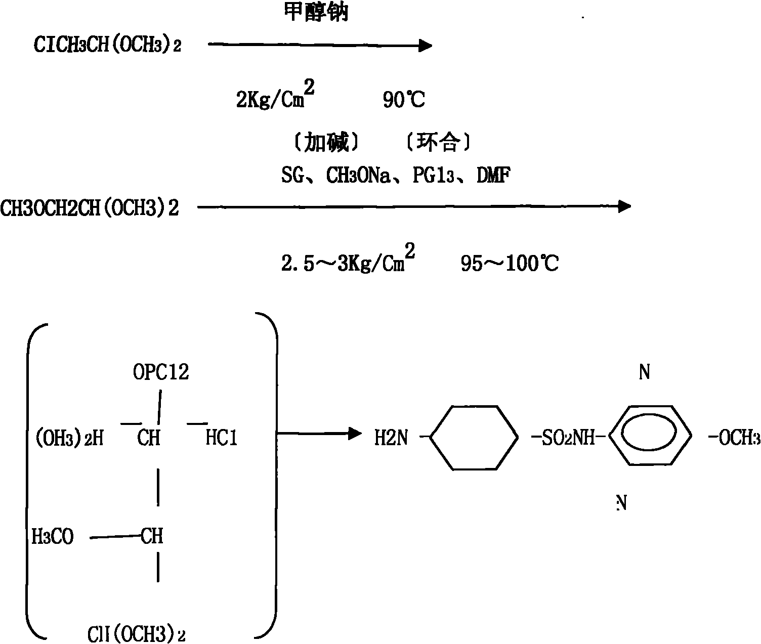 Process for producing sulfamethoxydiazine