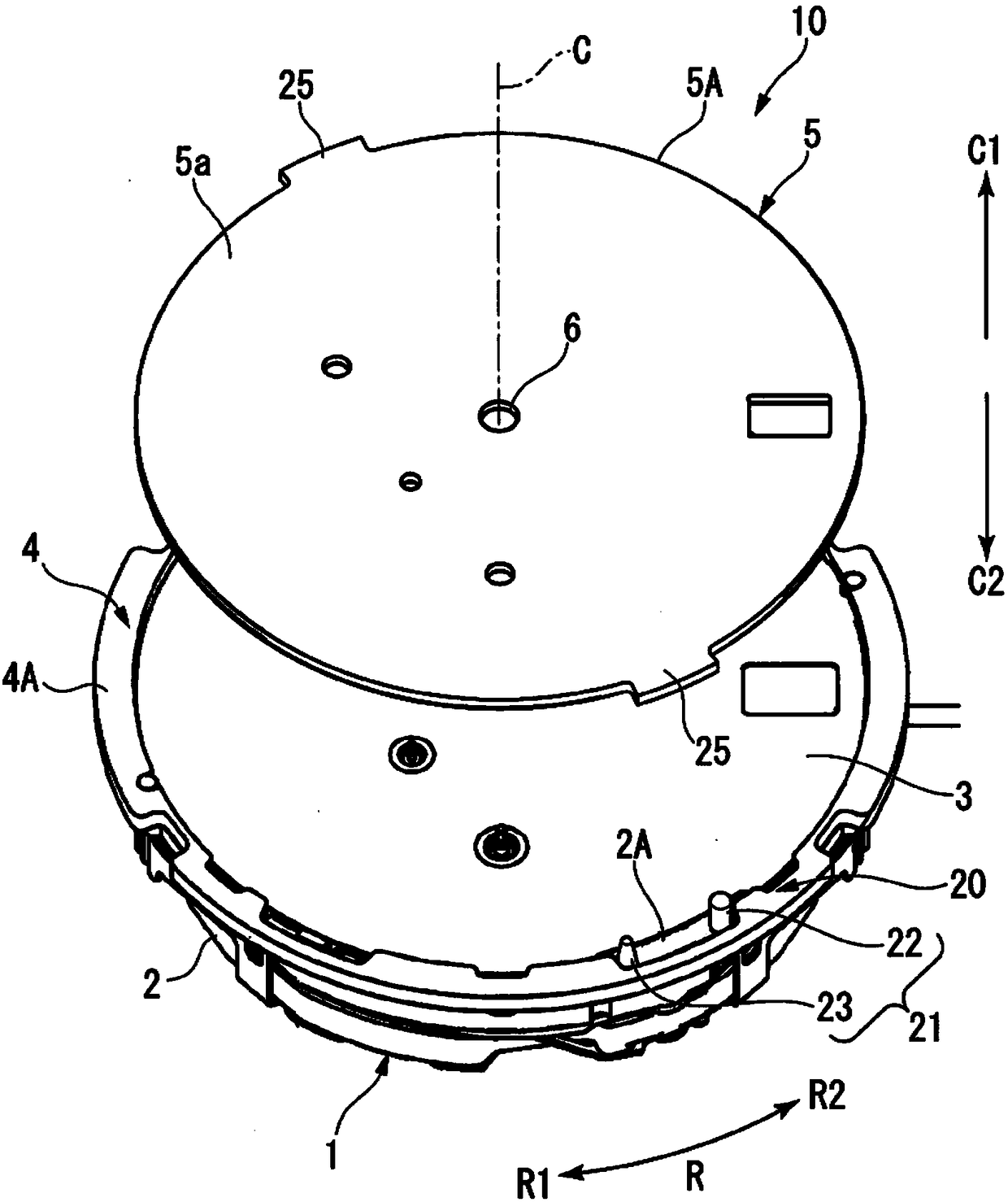 Portable apparatus component fixation structure