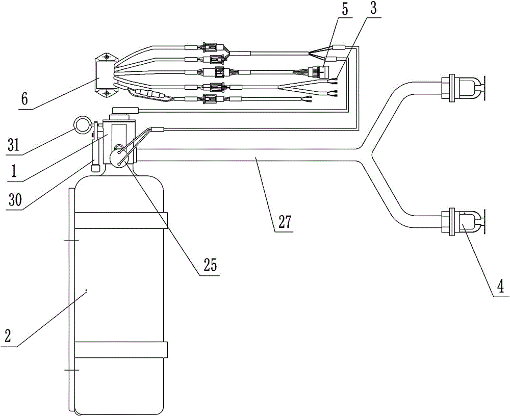 A fully automatic dry powder fire extinguishing device