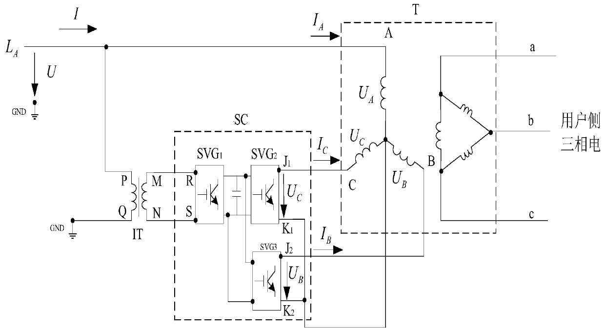 Combined system for converting single-phase electricity into three-phase electricity