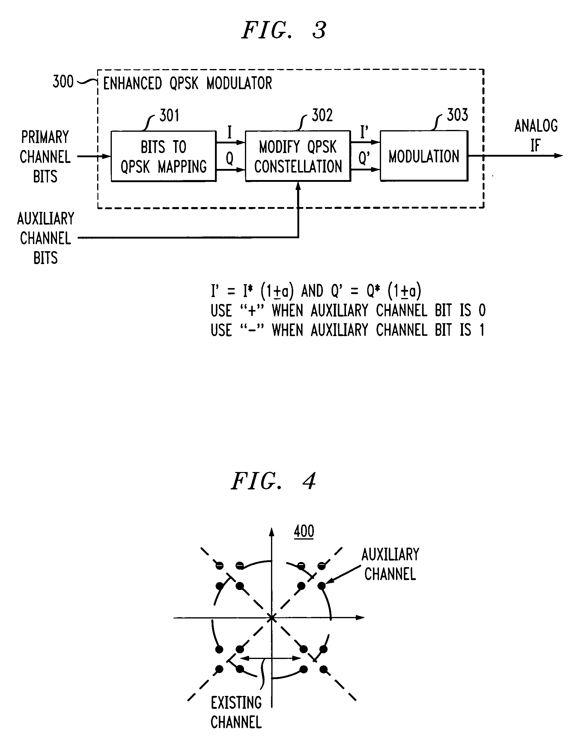Method and apparatus for adding auxiliary channels in an existing transmission system