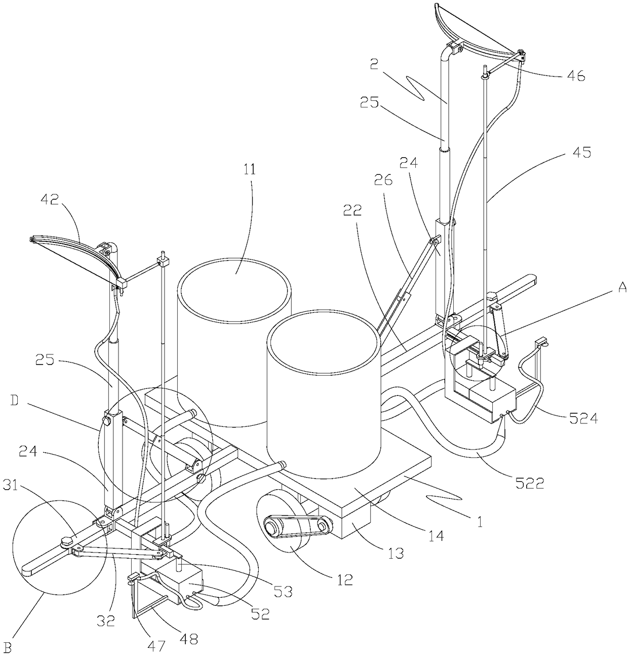 Pesticide spraying equipment for garden