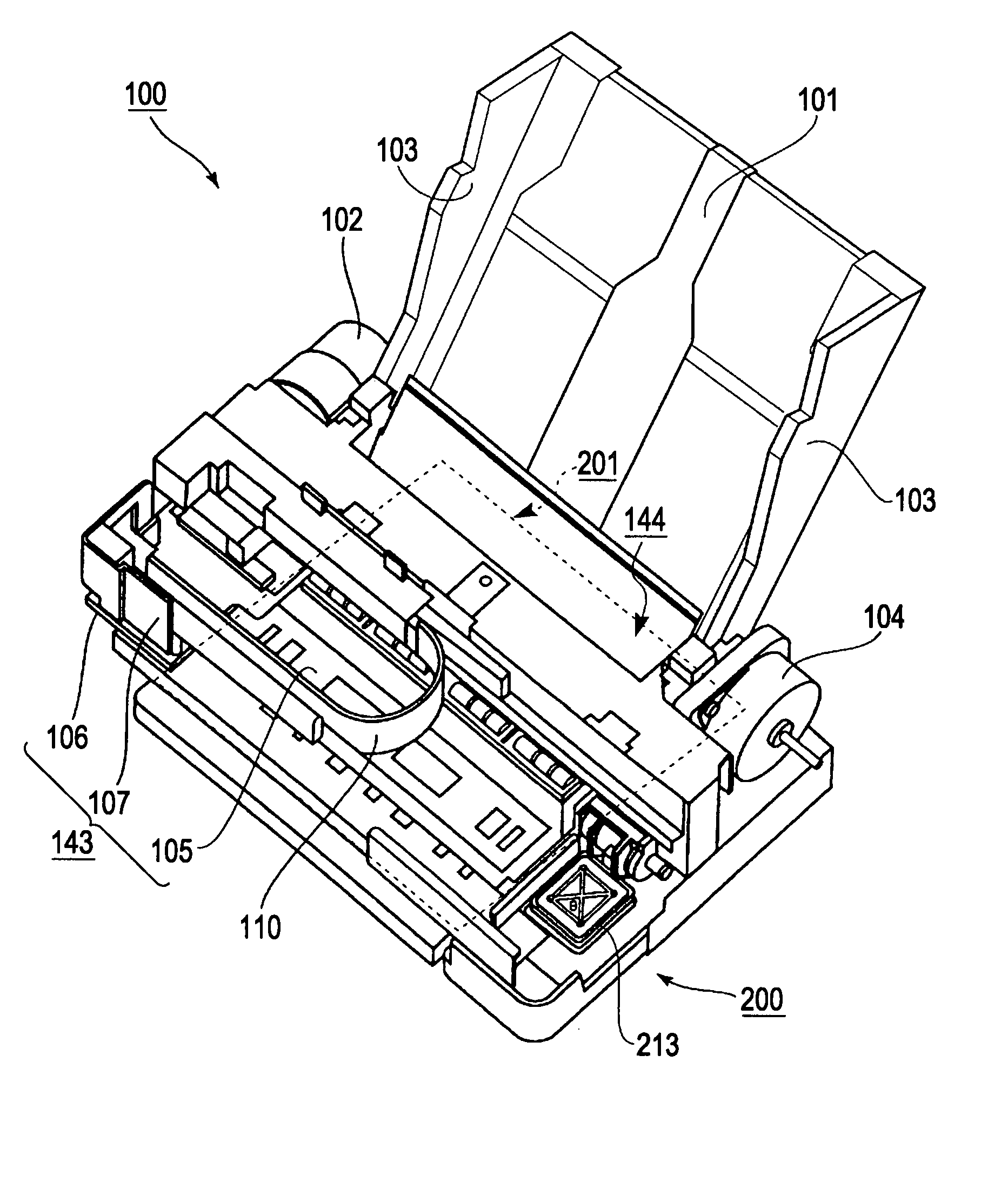 Apparatus for attaching and detaching ink cartidge, recorder comprising the same and liquid spraying apparatus comprising the same