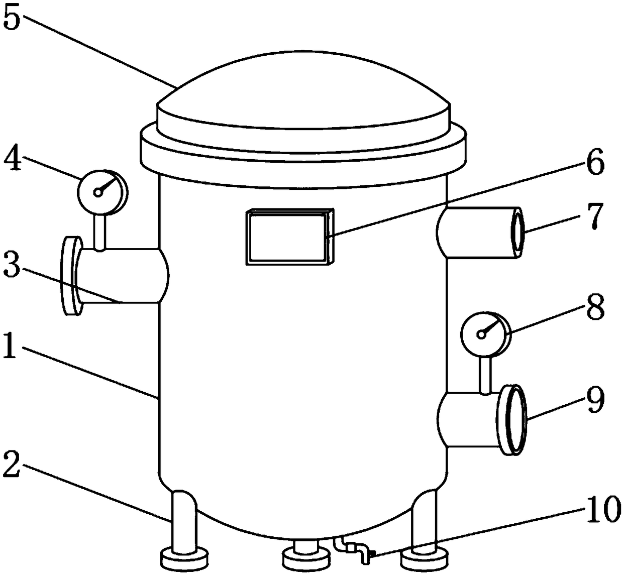 Chemical sewage filtering device
