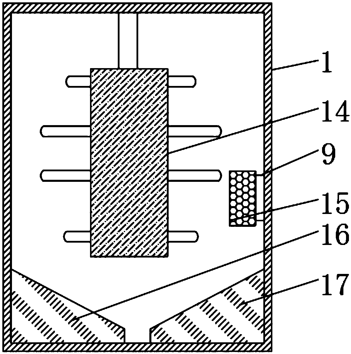 Chemical sewage filtering device