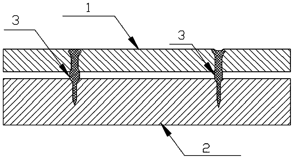 Double-layer board with turbulent flow column structure for cooling and vacuum electron beam machining method