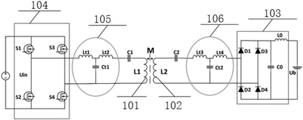 Double-side T-S compensation topology and parameter matching method for wireless electric energy transmission